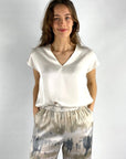 Hemisphere - 2416HERDES-5 - Seidenstretch-Hemdbluse - Off White