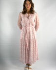 Hemisphere - 2418Paris-P - Langes Kleid im Paisley-Print Koralle