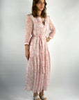 Hemisphere - 2418Paris-P - Langes Kleid im Paisley-Print Koralle