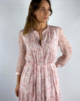 Hemisphere - 2418Paris-P - Langes Kleid im Paisley-Print Koralle