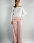 Zomerse losse witte pull van Hemisphere in "lintjesdraad".