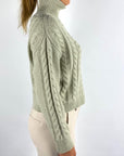 Antonelli Firenze – Rollkragenpullover mit Zugkabelmotiv – Minze