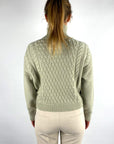 Antonelli Firenze – Rollkragenpullover mit Zugkabelmotiv – Minze