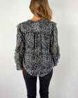 Hale Bob – 18HF2051/BLK – Bluse mit Rüschendruck