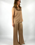 Außen - 58560 | 11 - Ärmellose Hemdbluse Cognac