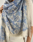 Hemisphere - MUFAIR CSML - Schal Schmetterlinge Babywolle Seide - 251E BLAU