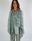 Hemisphere - MANGELA CSML - Schal mit Zickzack-Print - 251C aqua