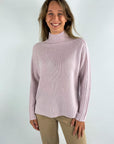 FFC - 10090 | Blush - Pullover mit Streifenärmeln aus Kaschmirmischung in Blush