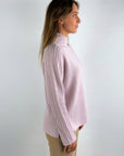 FFC - 10090 | Blush - Pullover mit Streifenärmeln aus Kaschmirmischung in Blush