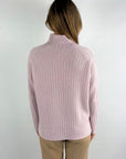 FFC - 10090 | Blush - Pullover mit Streifenärmeln aus Kaschmirmischung in Blush