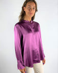 Zijde blouse van Vince met lange mouwen en manchetten, gemaakt van soepele 100% stretchzijde voor een elegante uitstraling