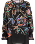 IVI - 1071 - Cottage garde - Shirtbloes V print zwart