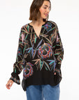 IVI - 1071 - Cottage garde - Shirtbloes V print zwart