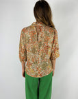Just Eve - Emilie Mint - Bluse mit Lurex-Blumen-Schlüsselanhänger - Orange Mint