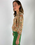 Just Eve - Emilie Mint - Bluse mit Lurex-Blumen-Schlüsselanhänger - Orange Mint