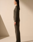 Oscar the collection - Laure trousers - Hose mit hoher Taille und geradem Bein in Rauchgrün