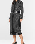 Marc Cain midi-jurk met grafisch patroon – Black and White
