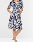 Marc Cain korte jurk met all-over print Midnight Sail – BC 21.15 J41 | 391