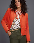Marc Cain kort corduroy jasje met sierknopen – Tigerlily