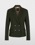 Marc Cain getailleerde blazer met dubbele rij knopen in Forest Night New