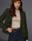 Marc Cain getailleerde blazer met dubbele rij knopen – Forest Night