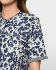 Marc Cain - BC 39.03 M02 | 112 - Cardigan kort print - WIT MARINE