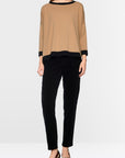 Marc Cain oversized trui met contrasterende randen – Tannin