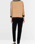 Marc Cain oversized trui met contrasterende randen – Tannin