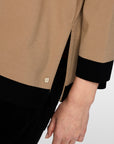 Marc Cain oversized trui met contrasterende randen – Tannin