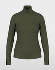 Marc Cain basic-shirt met opstaande kraag in Forest Night New