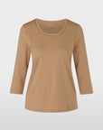 Marc Cain basic-shirt met sierkoord in Tannin