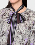 Marc Cain blouse met strik en print – Purple Rose
