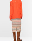 Marc Cain soepelvallende blouse met sierknoop – Tigerlily