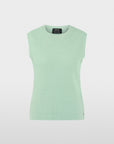 BC6118M24 Marc Cain gebreide top in Silt Green met structuurpatroon en ronde hals