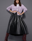 Marc Cain midi-rok in leerlook – Black New