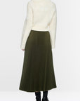 Marc Cain midirok van gewalkte wol met plissé – Forest Night New