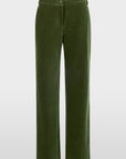 Marc Cain WUKARI broek van fijn corduroy in Forest Night New met wijde pijpen