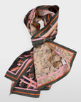 Marc Cain zijden sjaal met printmix in Forest Night New, 200 x 70 cm