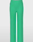 Marc Cain Collections broek WINDER in bright jade met hoge taille en wijde pijp.