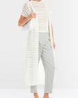 Marc Cain - YC 37.03 M36 | 110 - Gillet langer durchbrochener Strick - Off-White