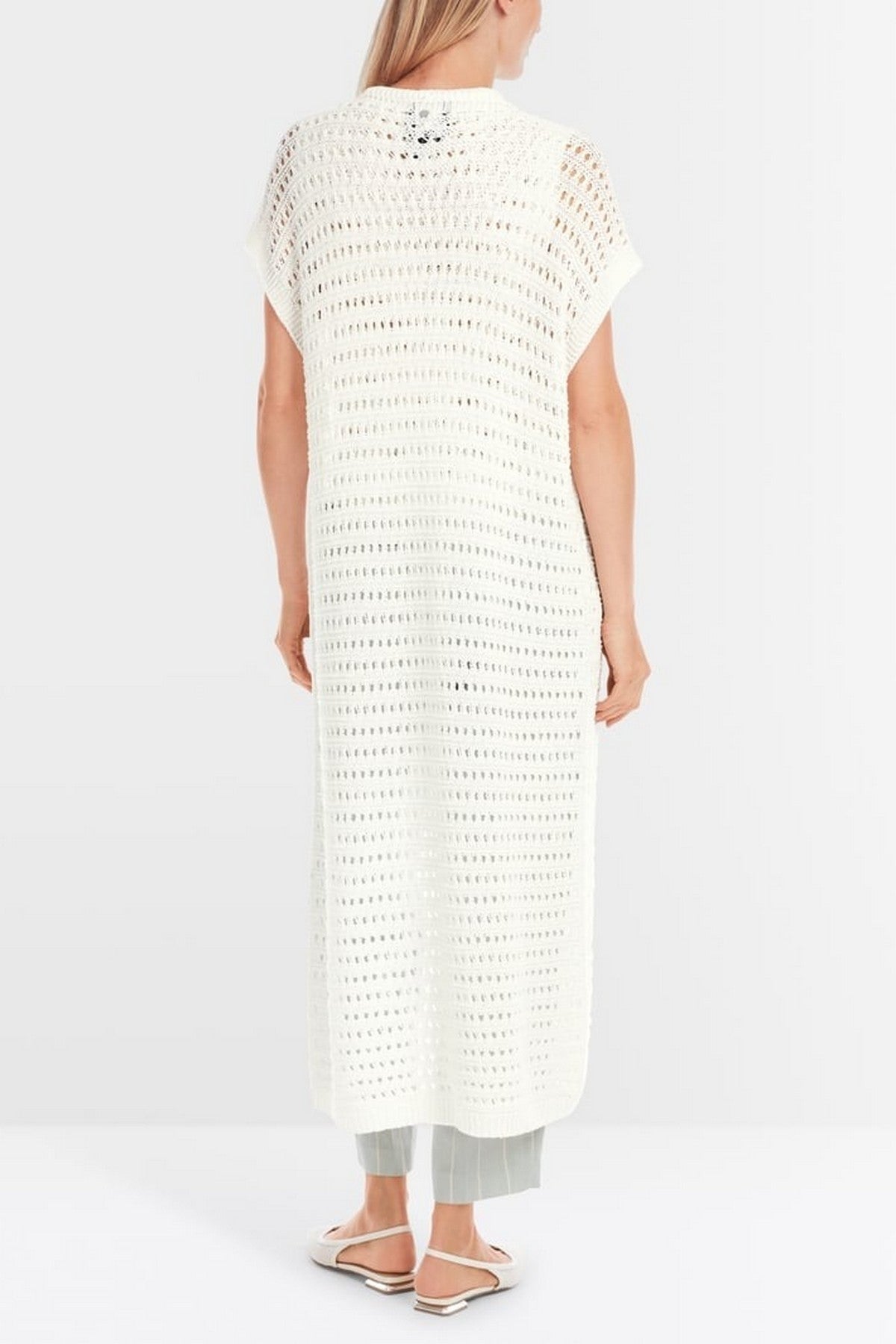 Marc Cain - YC 37.03 M36 | 110 - Gillet lang ajourbreisel - off-white