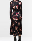 Marc Cain - ZC 21.10 W28 | 900 - Jurk zijde bloemenprint - zwart roze