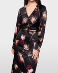 Marc Cain - ZC 21.10 W28 | 900 - Jurk zijde bloemenprint - zwart roze