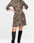 Marc Cain - ZC 21.22 J12 | 606 - Jurk scuba luipaardprint - soft cappuccino