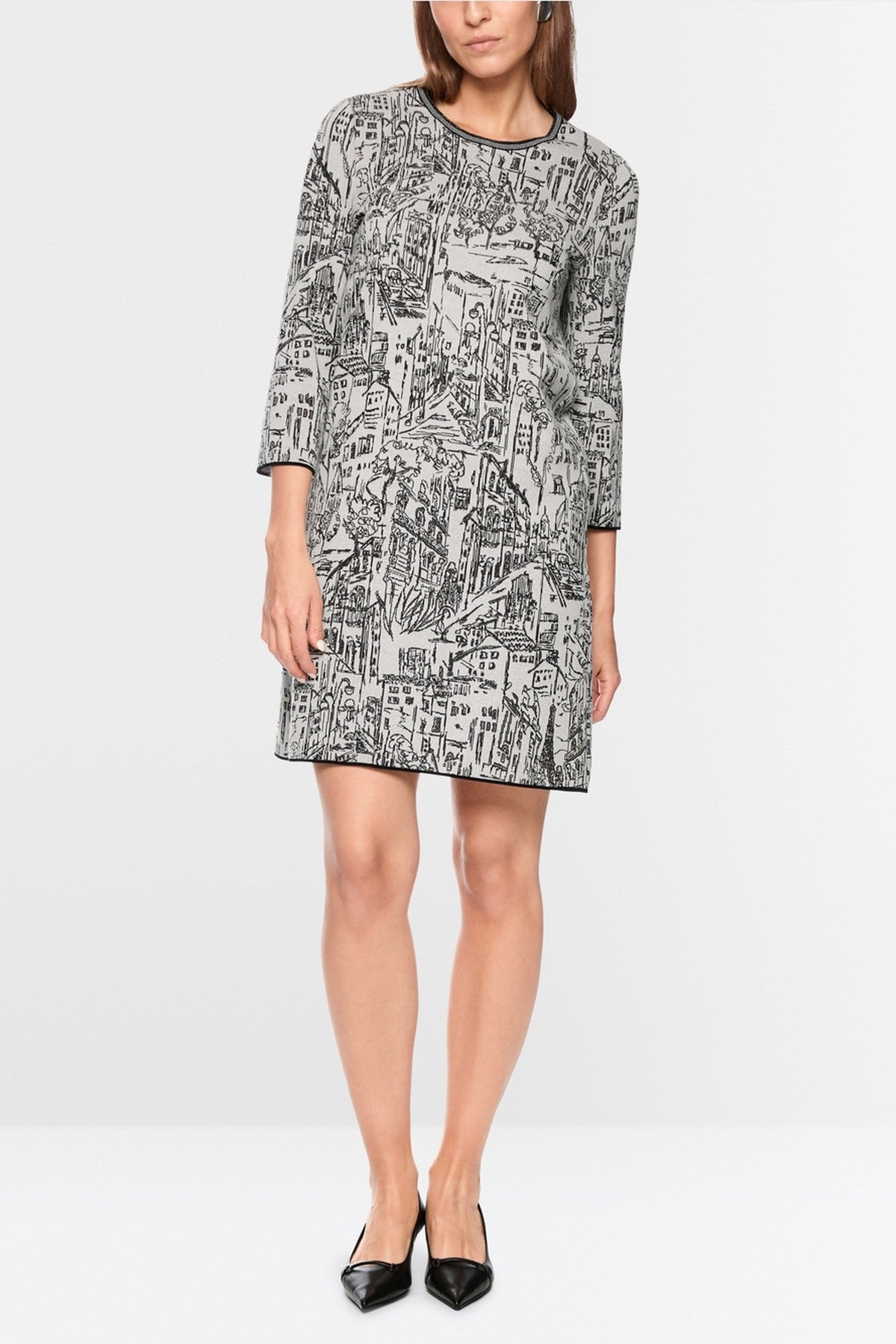 Marc Cain - ZC 21.39 M38 | 182 - Jurk recht city motief - smoke