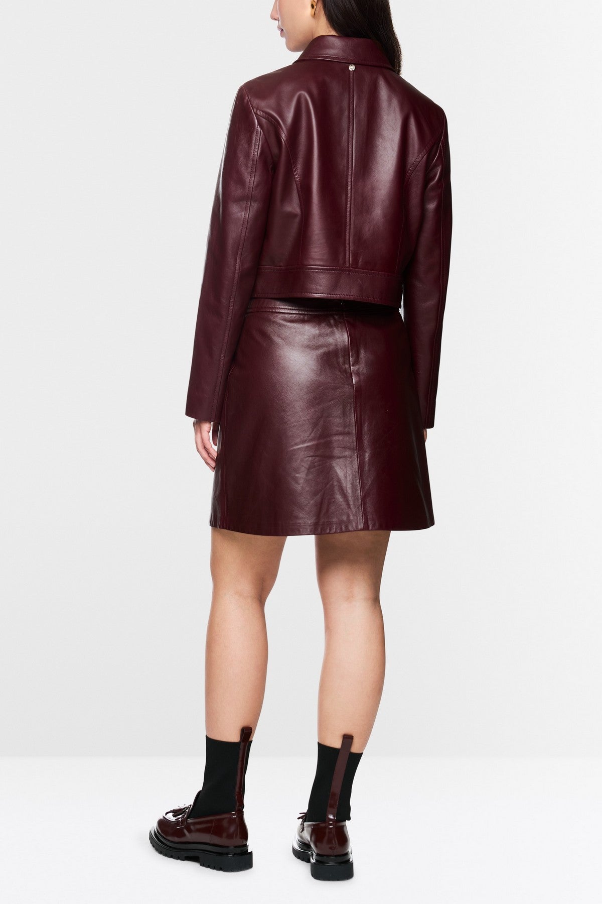 Marc Cain - ZC 31.01 L01 | 294 - Kort leren jasje - burgundy