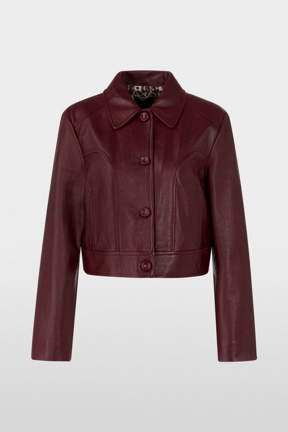Marc Cain - ZC 31.01 L01 | 294 - Kort leren jasje - burgundy