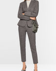Marc Cain - ZC 34.15 J39 | 836 - Blazer revers dessin - stone zwart
