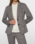 Marc Cain - ZC 34.15 J39 | 836 - Blazer revers dessin - stone zwart