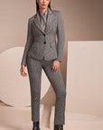 Marc Cain - ZC 34.15 J39 | 836 - Blazer revers dessin - stone zwart